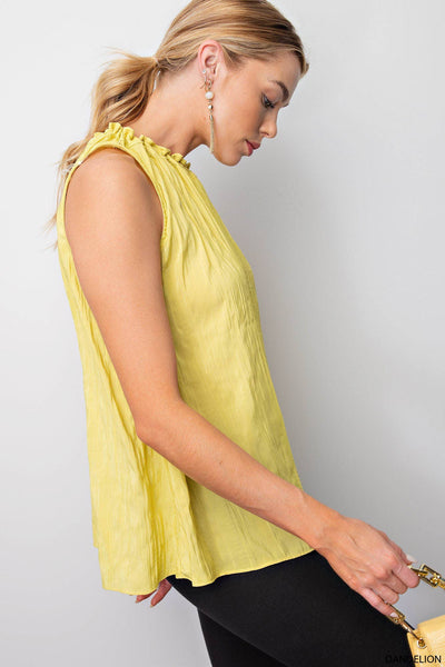 Classic Textured  Dandelion  Sleeveless Top
