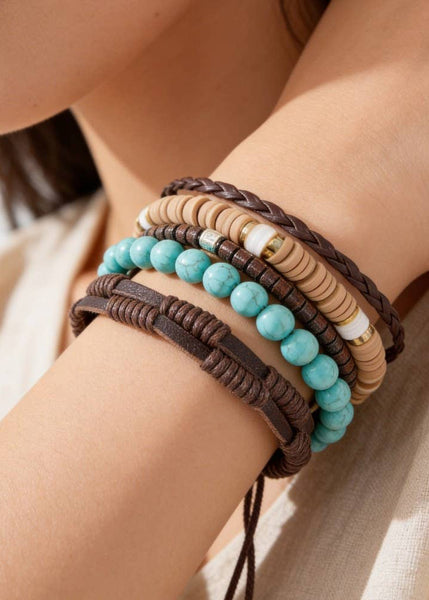 Assorted Beads And Braids Bracelet Set