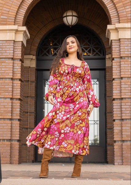 Wine Garden Romance Maxi Dress