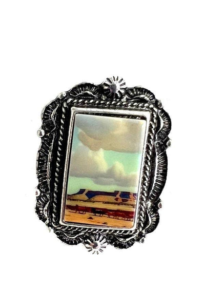 Western Scenic Cuff Ring