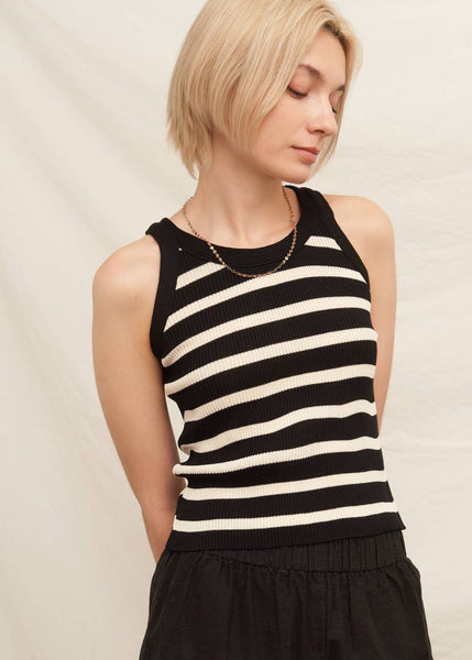 Striped Ribbed Knit Tank ~FINAL SALE
