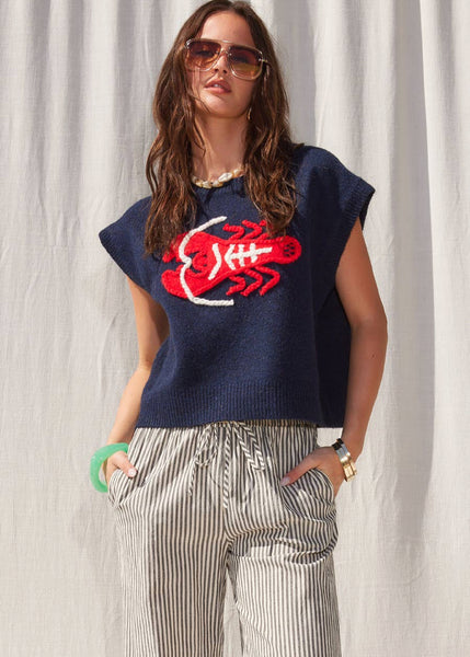 Lobster Design Soft Knit Sweater