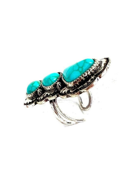 Western 3 Stone Cuff Ring