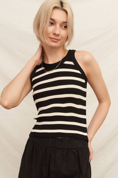 Striped Ribbed Knit Tank ~FINAL SALE