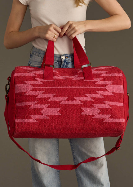 Red & Pink Aztec Duffel