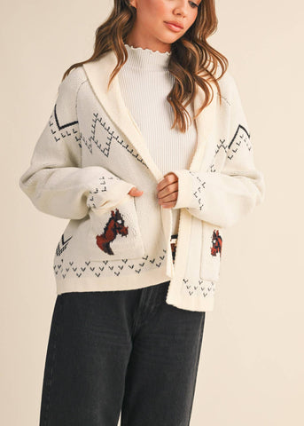 Giddy Up Horse Cardigan Sweater