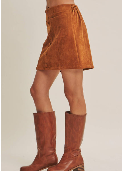 Western Stroll Faux Suede Mini Skirt