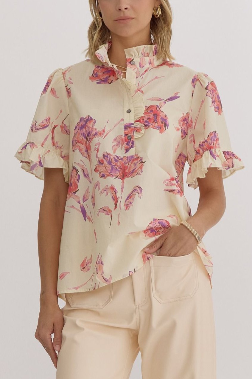 Blossoming Floral Print Top