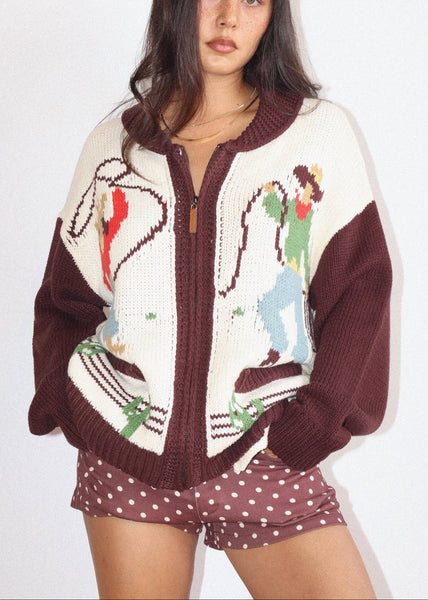 Cowgirl Knit Zip-Up Cardigan