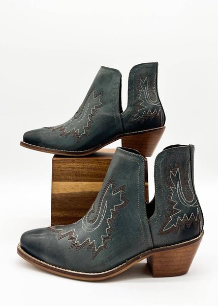 Western Kickin' Booties in Teal