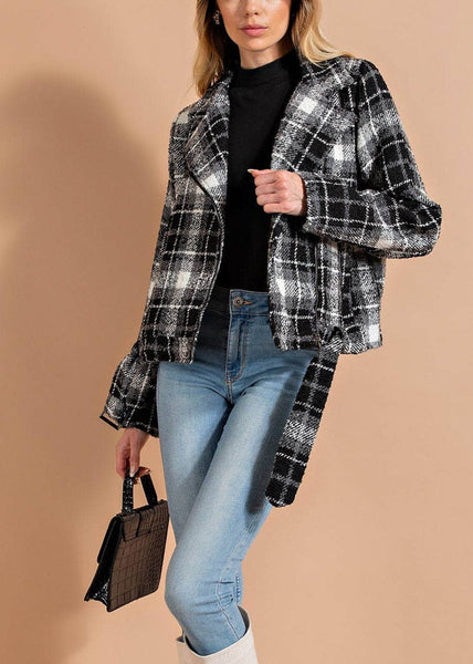 Alway Chic Plaid Moto Jacket