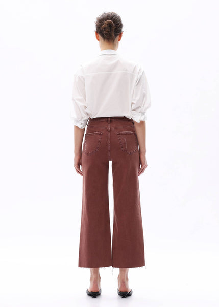 High Rise Tummy Control Wide Legs Jeans in Cappuccino