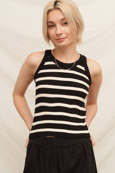 Striped Ribbed Knit Tank ~FINAL SALE