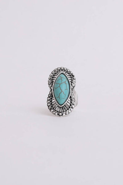 Marquise Western Adjustable Turquoise Ring