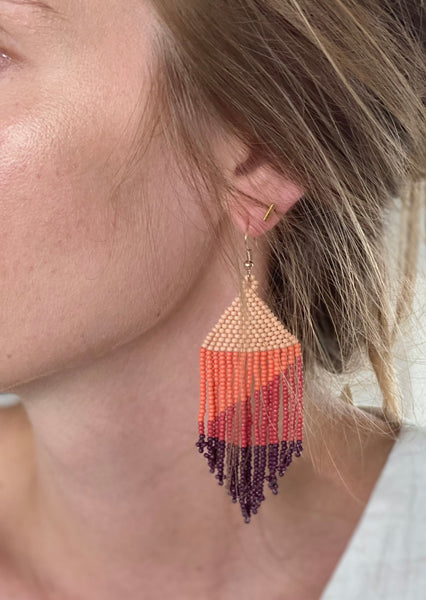 Boho Vibes Berry Beaded Earrings