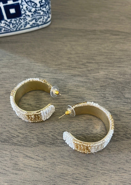 Elegant Beaded Hoop Earrings