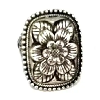 Western Flower Engraved Elastic Cuff Ring