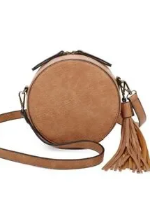 Braided Stitch Round Crossbody Bag