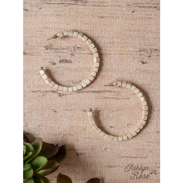 Blame It On My Roots Squared Beaded Hoop Earrings