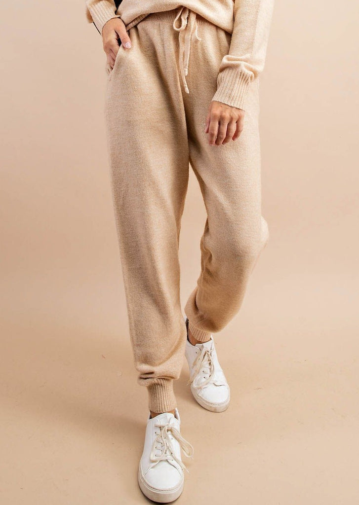 Beige knit 2025 joggers