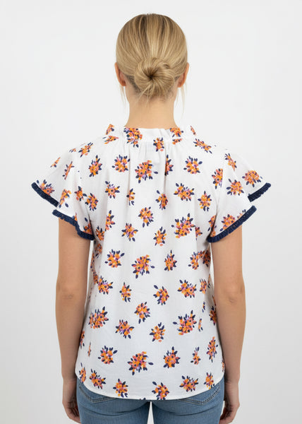 Floral Print Top with Tassels