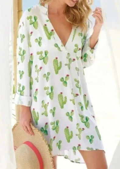 Mud Pie Cactus Print Tunic Swim Coverup