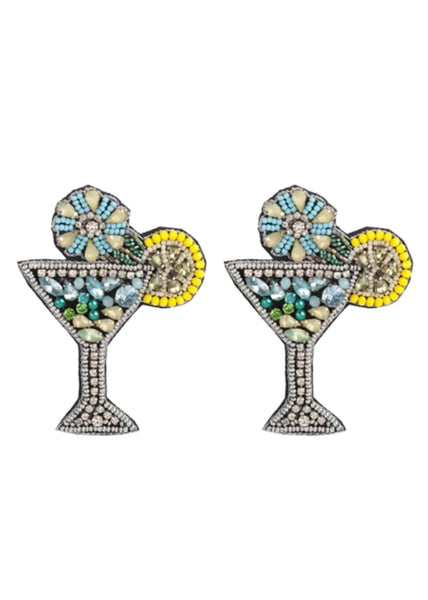 The Jeweled Martini Beaded Earrings