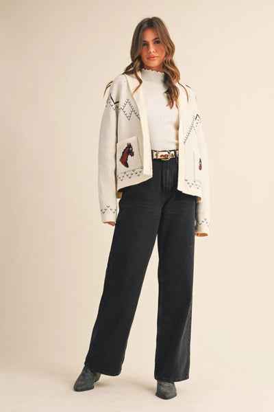 Giddy Up Horse Cardigan Sweater