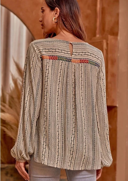 Ellie Embroidered Yoke Top