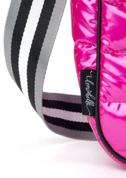 Puffer Pickle Ball Tote Pink with black Stripe