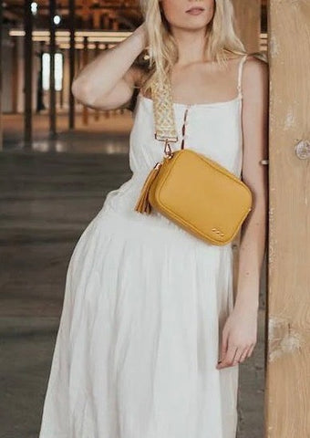 Willow Camera Crossbody Bag in Mustard Yellow