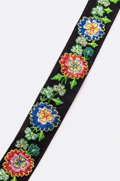 Floral Embroidered Bag or Camera Strap