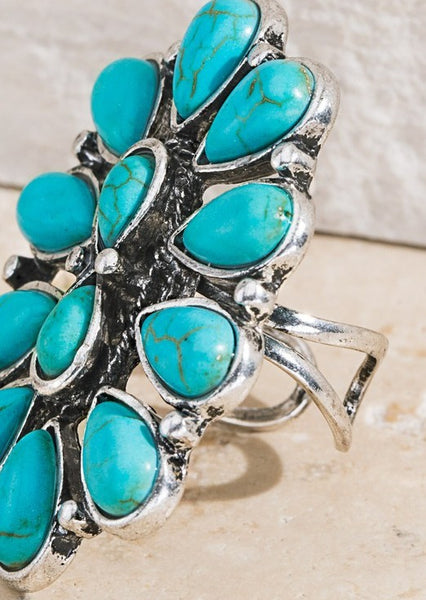 Blossom Stone Cuff Ring