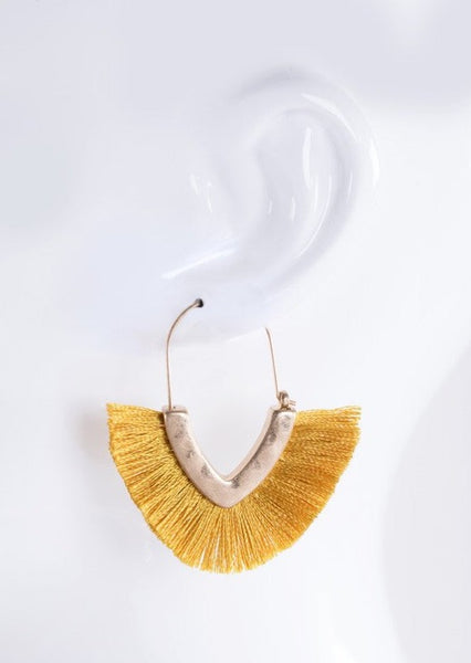 Mustard Tassel Earrings