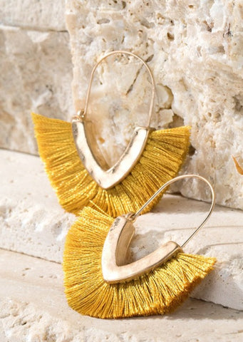 Mustard Tassel Earrings