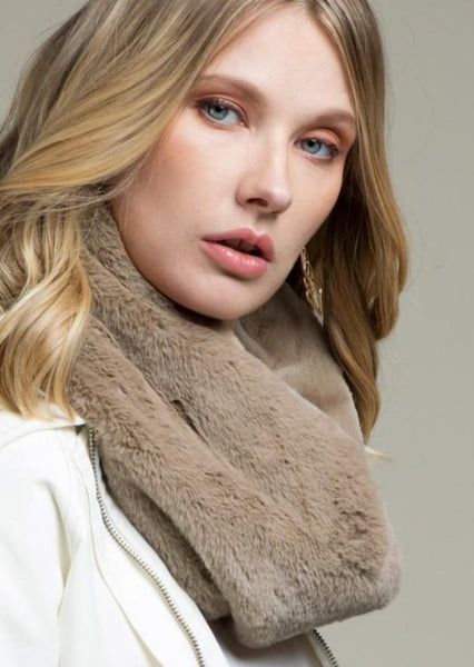Faux Fur Taupe Infinity Scarf ~ FINAL SALE