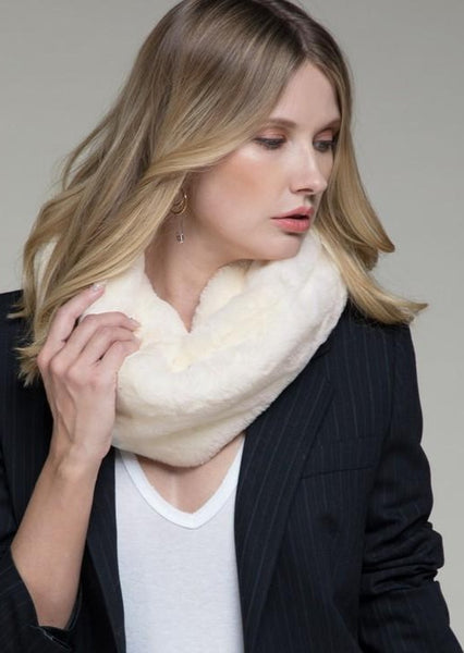 Faux Fur Ivory Infinity Scarf ~ FINAL SALE