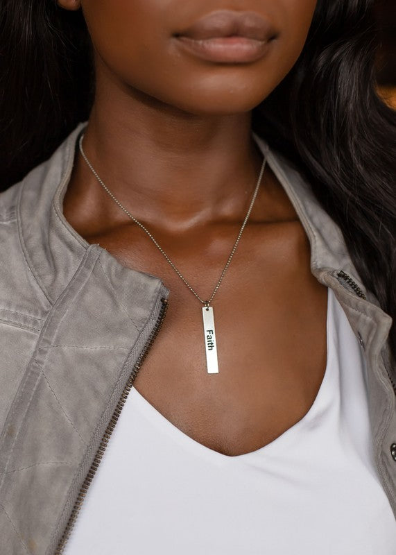 Silver Faith Pendant Necklace