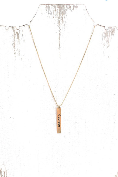 Courage Pendant Necklace in Gold