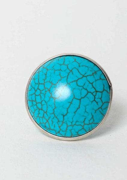 Round Turquoise Adjustable Ring ~ FINAL SALE