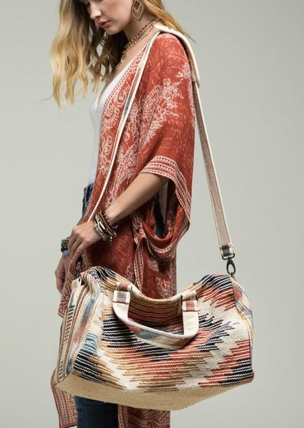 Back In Stock!  Desert Rose Aztec Weekender Travel Tote Bag