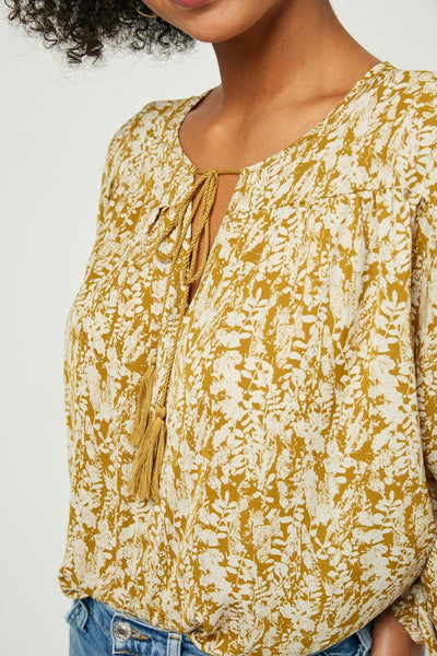 Frankie Floral Tassel-Tie Top