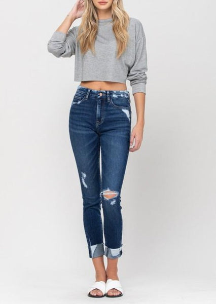 Haylie High Rise Distressed Cropped Skinny Jeans