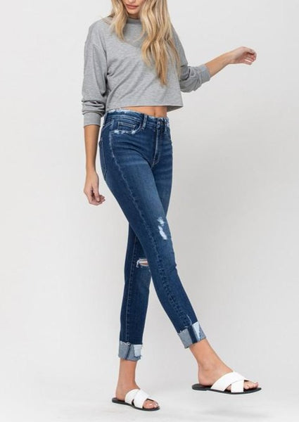 Haylie High Rise Distressed Cropped Skinny Jeans