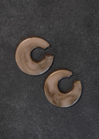 Desert Sand Acrylic Hoop Earrings