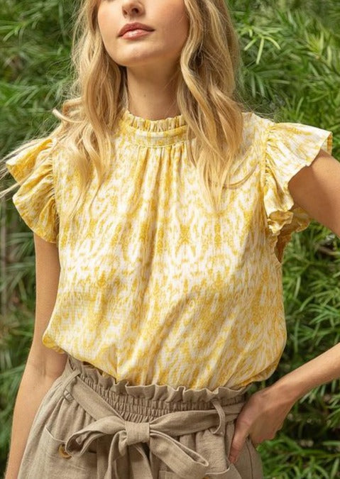 Mustard Up Some Courage Ruffled Top