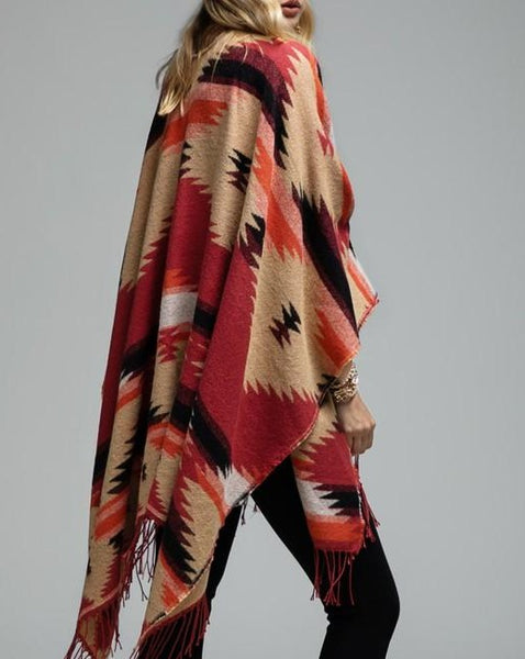 Red Rock Southwestern Ruana Wrap~ FINAL SALE
