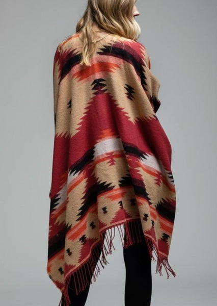 Red Rock Southwestern Ruana Wrap~ FINAL SALE