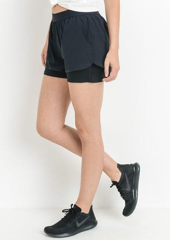 Lined Hybrid Perforated Active Running Shorts ~ FINAL SALE