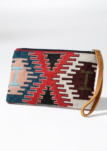 Aztec Print Clutch and Wristlet